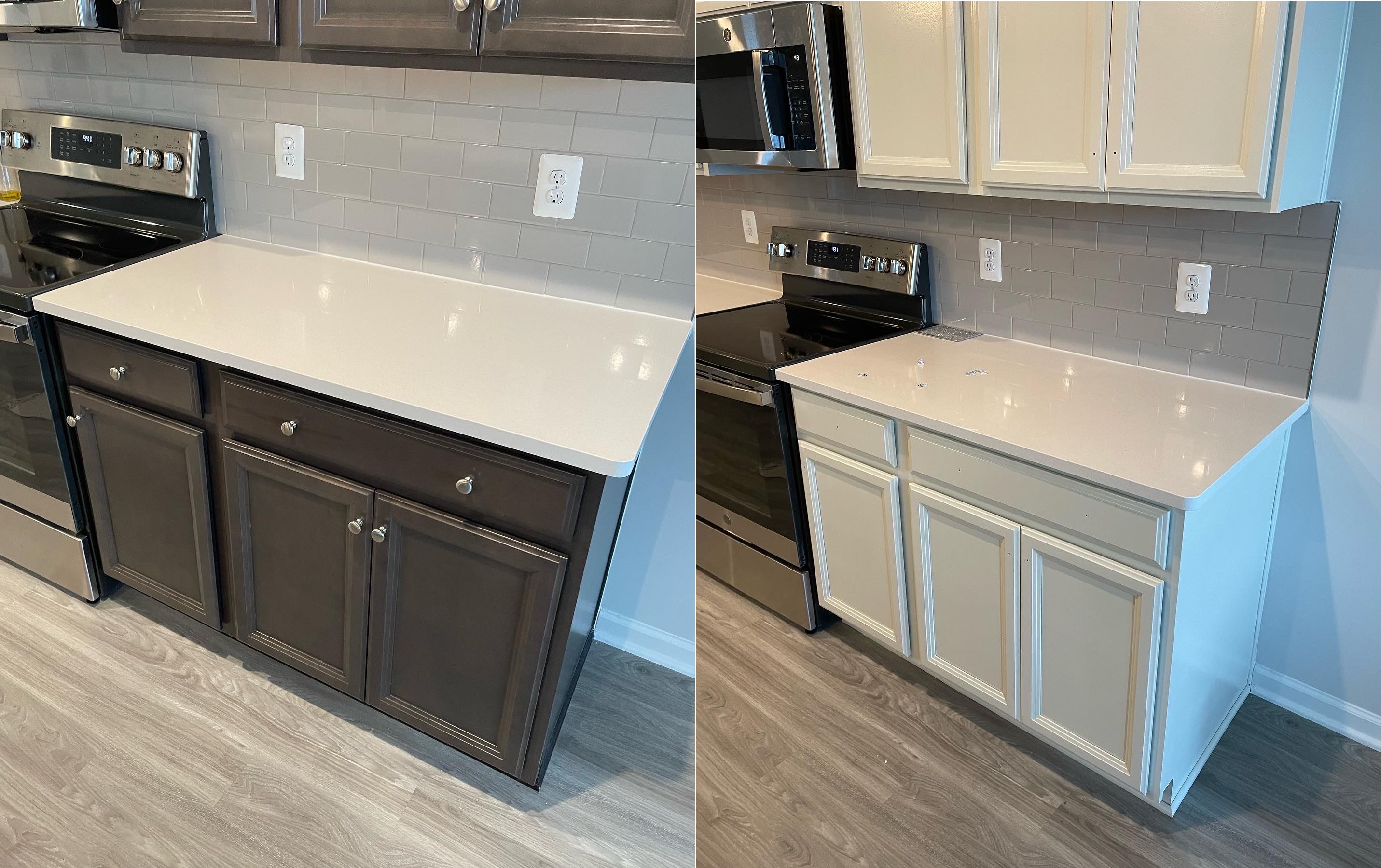 Kitchen cabinets before and after